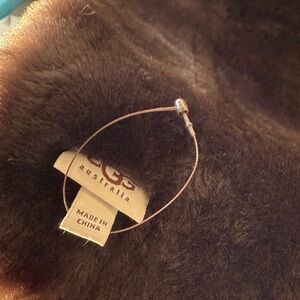 UGG Chocolate Brown Fur Scarf